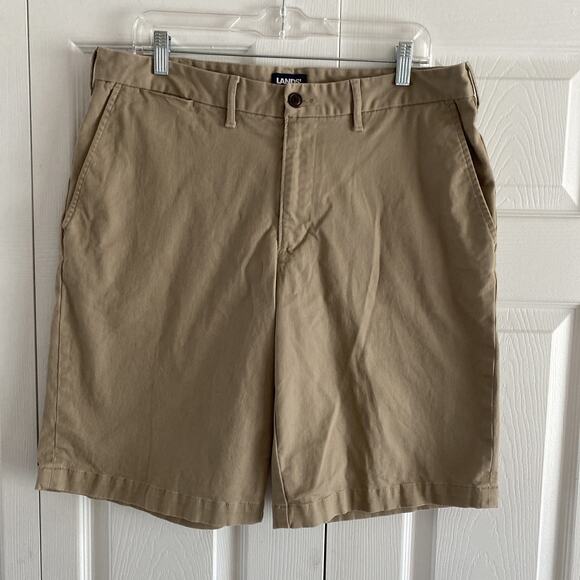 Lands' End Other - Lands End Mens 36 Khaki Flat Front Chino Shorts School Uniform Preppy Academia